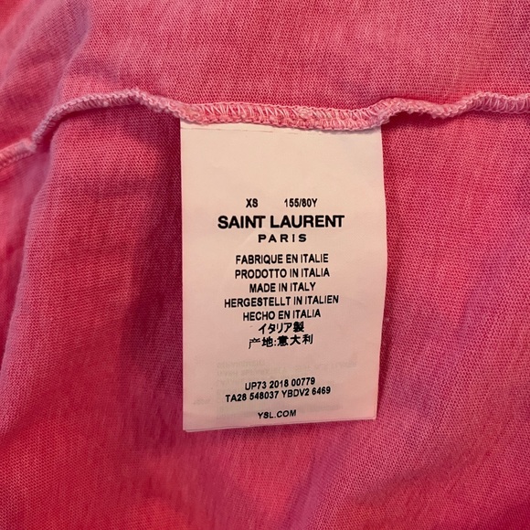 Saint Laurent Pink T-Shirt Size XS - $500 Retail - Excellent Condition - Picture 2 of 4